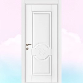 Oval Göbekli Beyaz Melamin Kapı